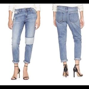 🍍Gap boyfriend coupe  ankle jeans with patching🍍